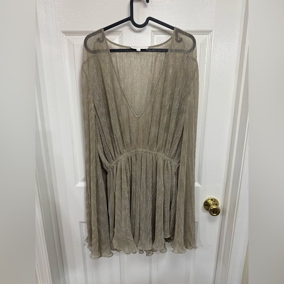 Caroline Constas Dresses & Skirts - Caroline Constas Sheer Bell Sleeve Iridescent Mini Dress Size S Holiday Party